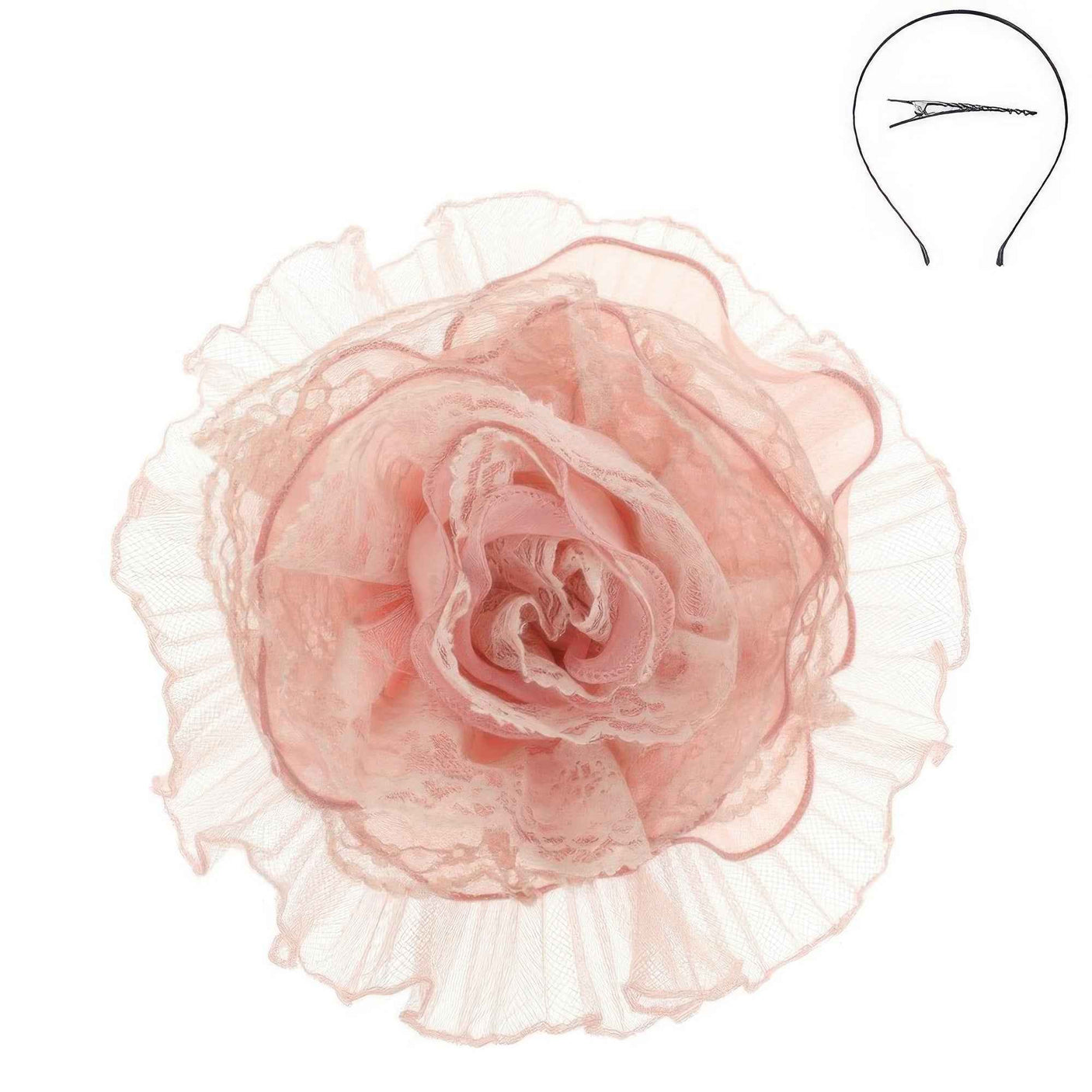 Lace Mesh Flower Headband Fascinator