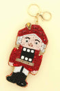 Christmas Nutcracker Seed Beaded Keychain