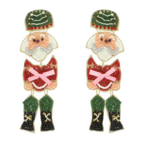 Christmas Nutcracker Seed Bead Earrings