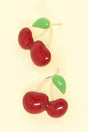 Gold Plated Cherry Stud Earrings
