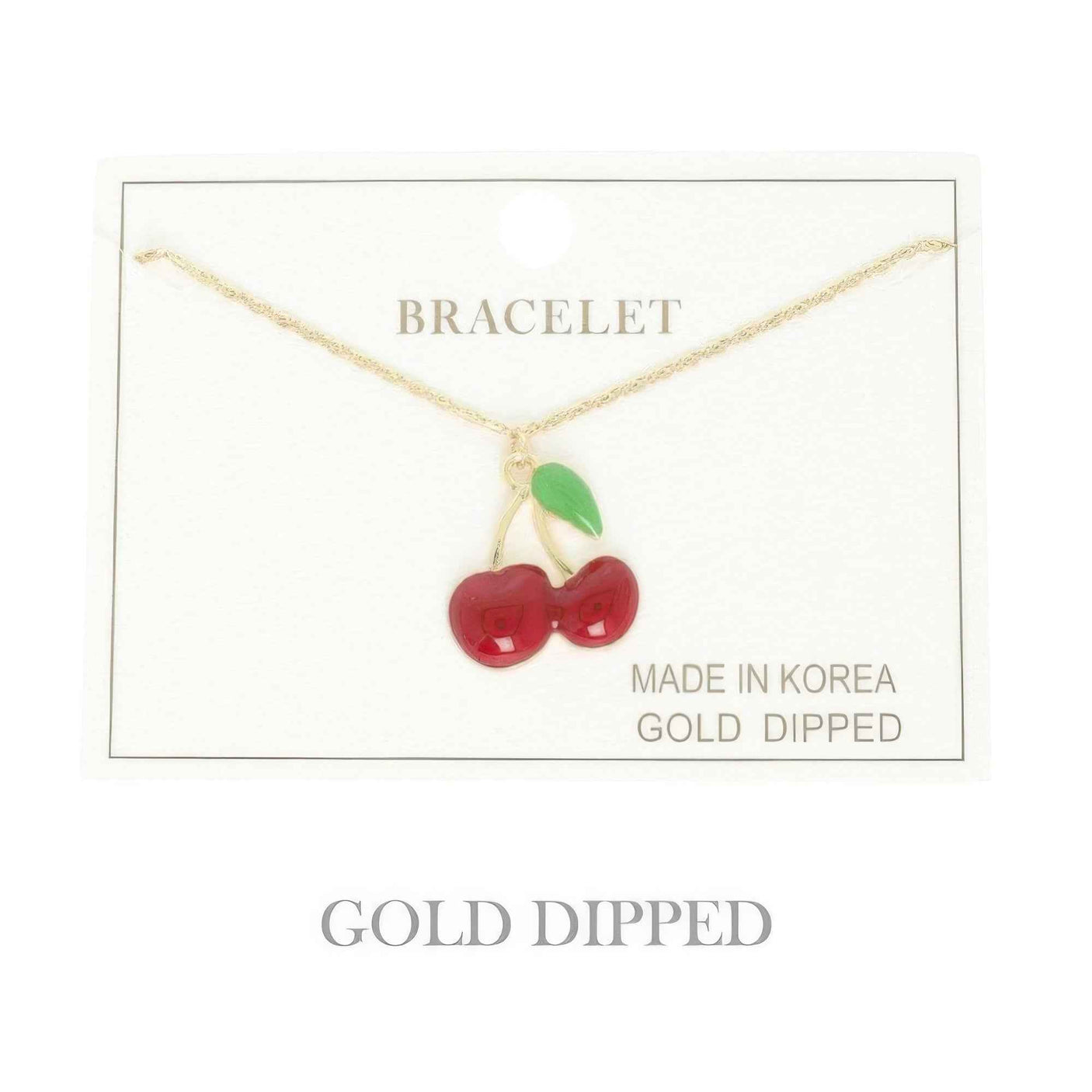 Gold Plated Cherry Charm Bracelet