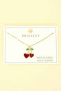 Gold Plated Cherry Hearts Bracelet