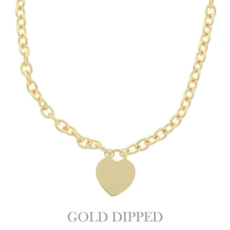 Gold Plated Heart Pendant Necklace