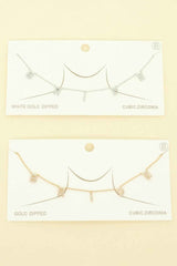 Cz Gold Plated Bride Pendant Necklace