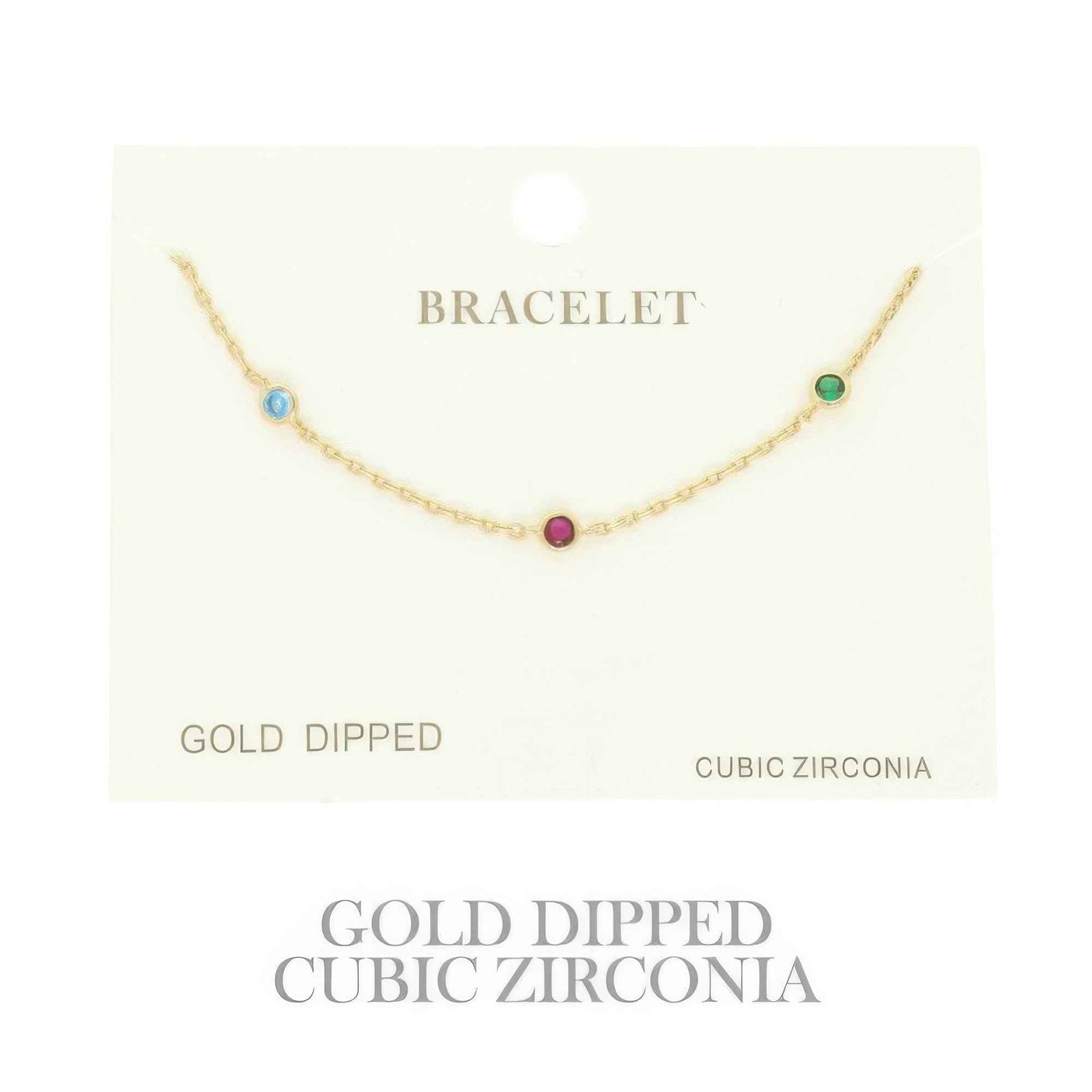 Gold-plated Cz Station Chain Bracelet