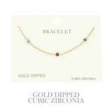 Gold-plated Cz Station Chain Bracelet