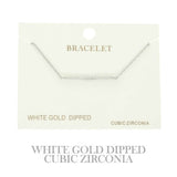 Gold Plated Cz Bar Chain Bracelet