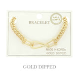 Gold-plated Oval Link Rope-style Chain Bracelet