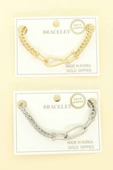 Gold-plated Oval Link Rope-style Chain Bracelet