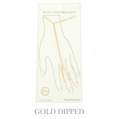 Gold-plated Cable-styled Hand Chain Bracelet