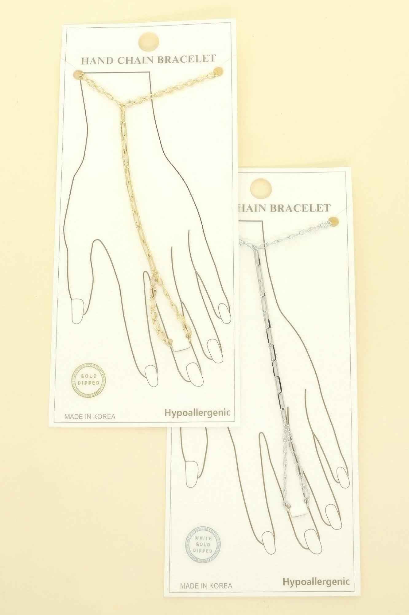 Gold-plated Cable-styled Hand Chain Bracelet