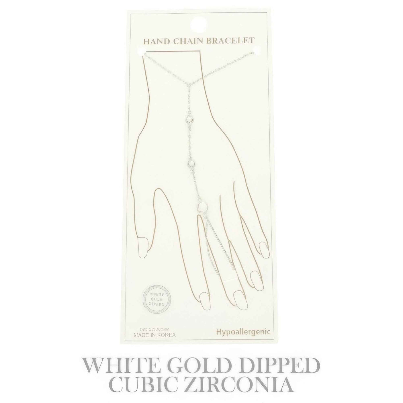 Gold Plated Cz Cable Chain Hand Bracelet