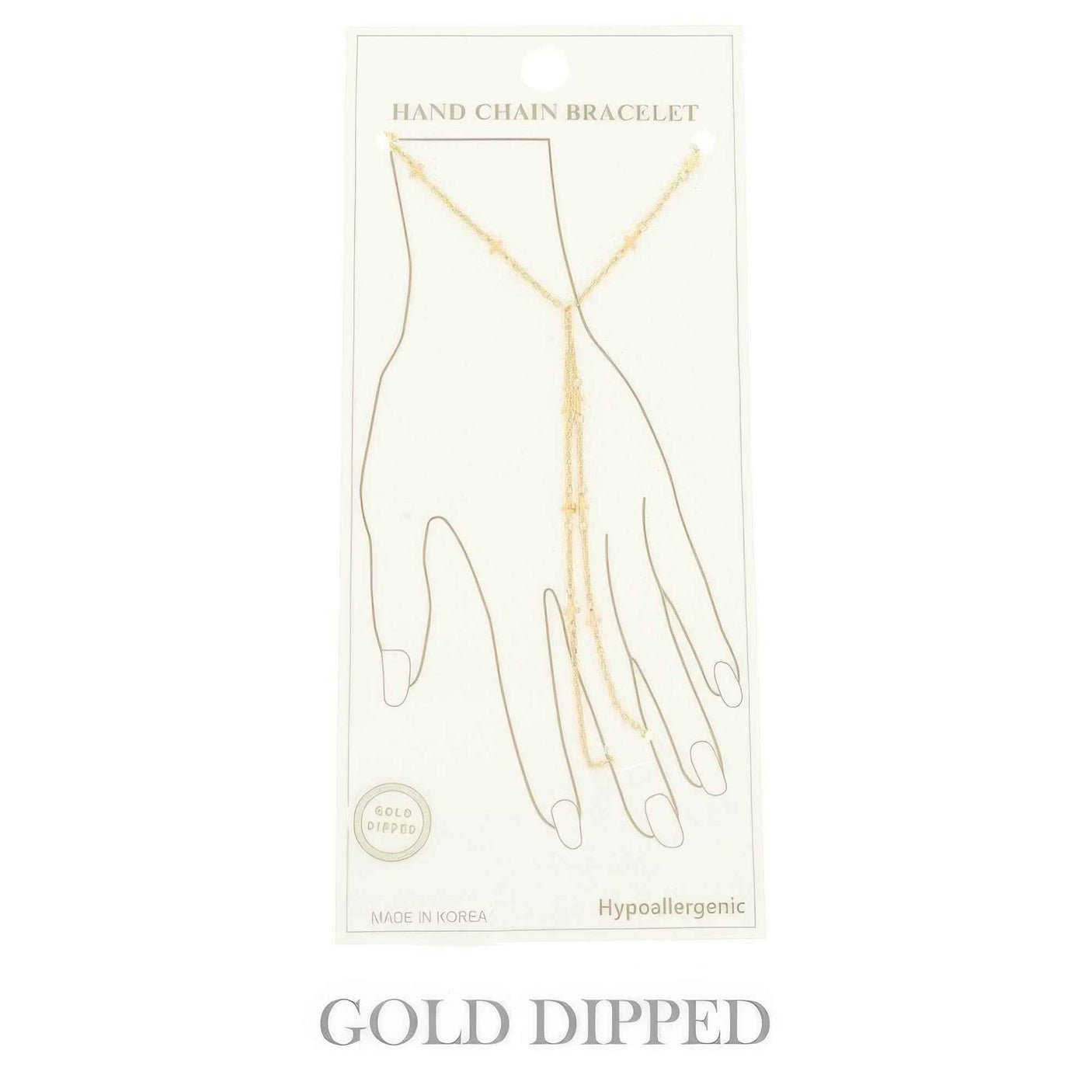 Gold Plated Cross Charm Hand Chain Bracelet