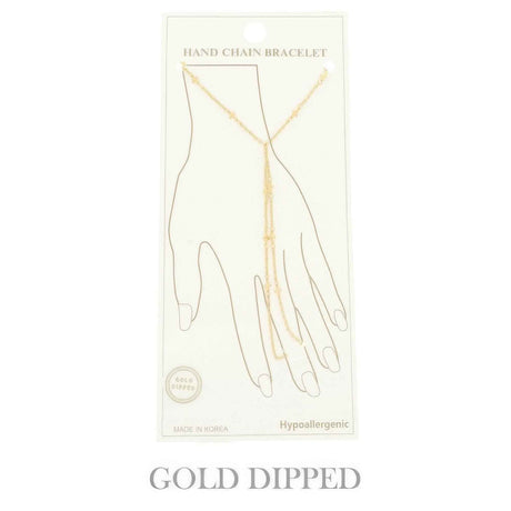 Gold Plated Cross Charm Hand Chain Bracelet