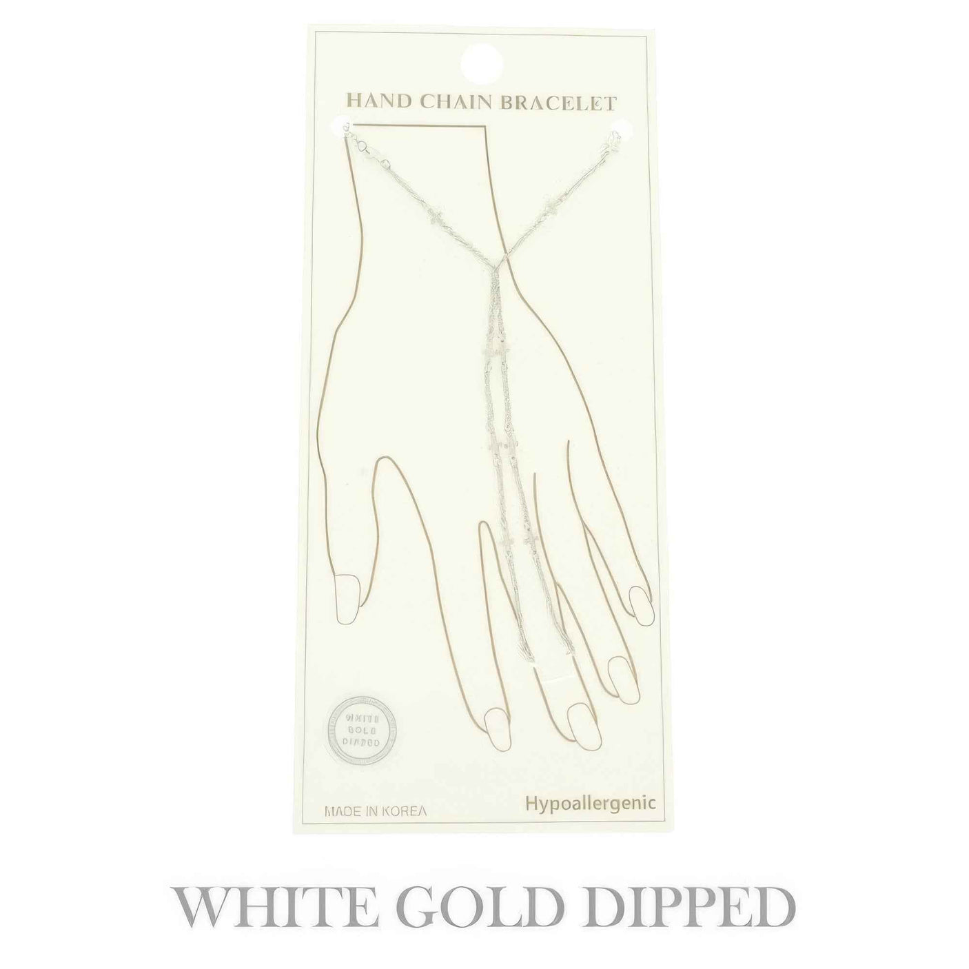 Gold Plated Cross Charm Hand Chain Bracelet