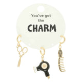 3pc Hair Stylist Theme Assorted Charm Set