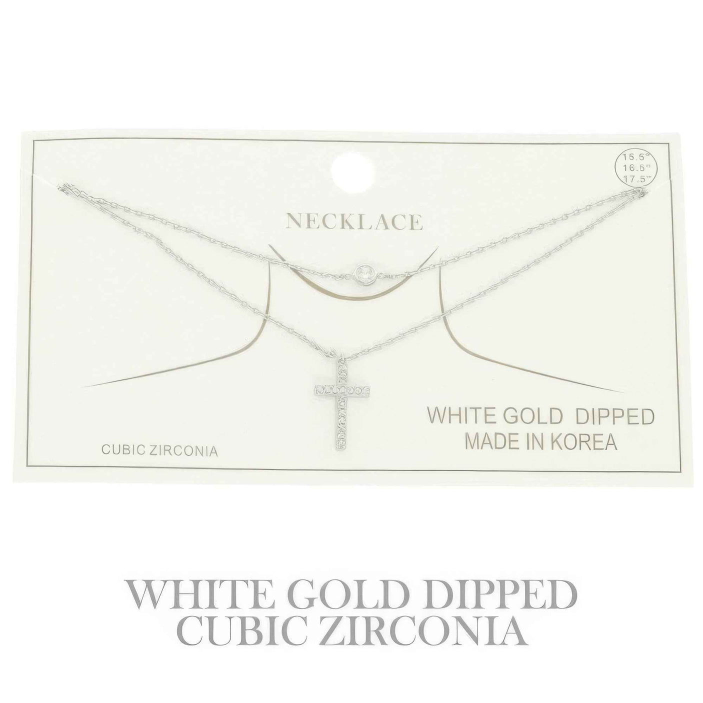 Cz Gold Plated Cross Pendant Necklace