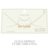 Cz Gold Plated Bride Pendant Necklace