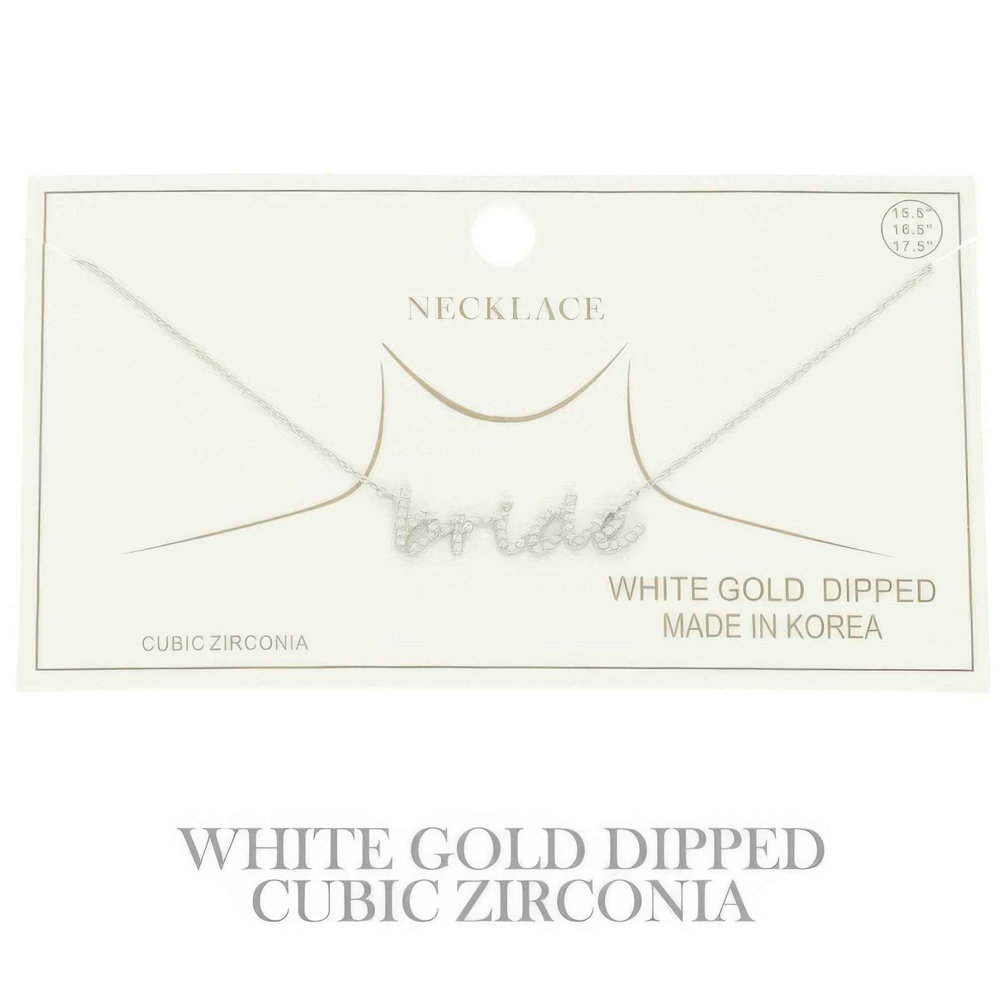 Cz Gold Plated Bride Pendant Necklace