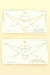 Cz Gold Plated Heart Cut Pendant Necklace