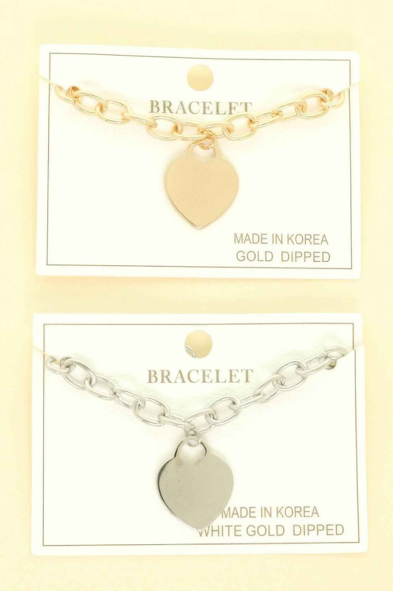 Gold Plated Heart Charm Bracelet