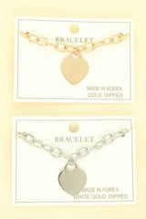 Gold Plated Heart Charm Bracelet