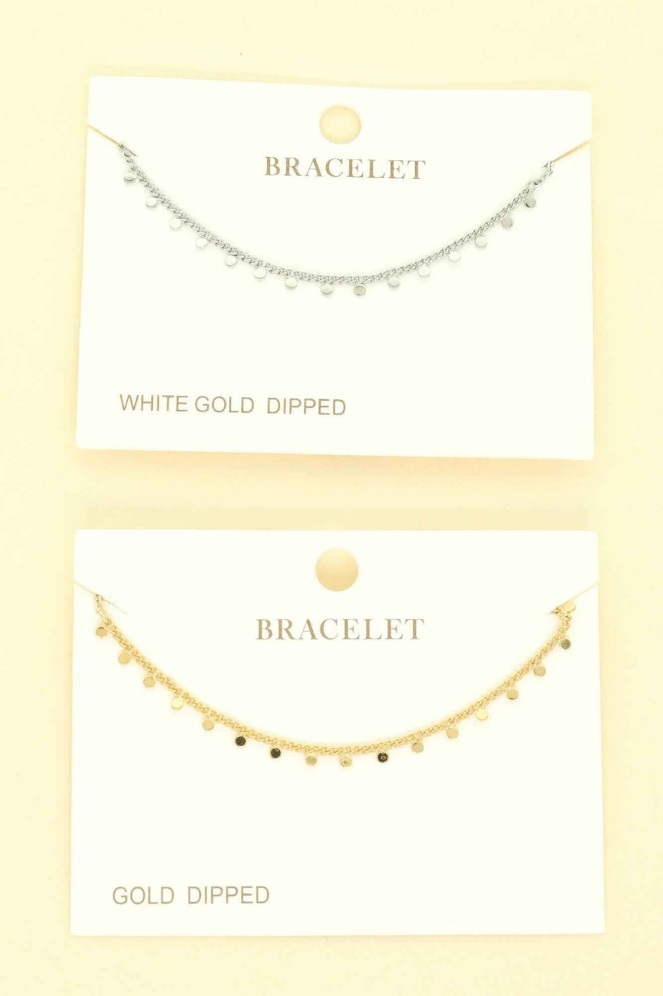 Gold Plated Disc Chain Link Bracelet