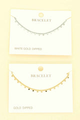 Gold Plated Disc Chain Link Bracelet