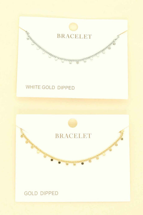 Gold Plated Disc Chain Link Bracelet