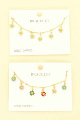 Gold Plated Floral Charm Bracelet