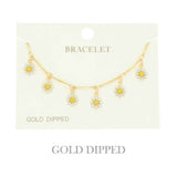 Gold Plated Floral Charm Bracelet