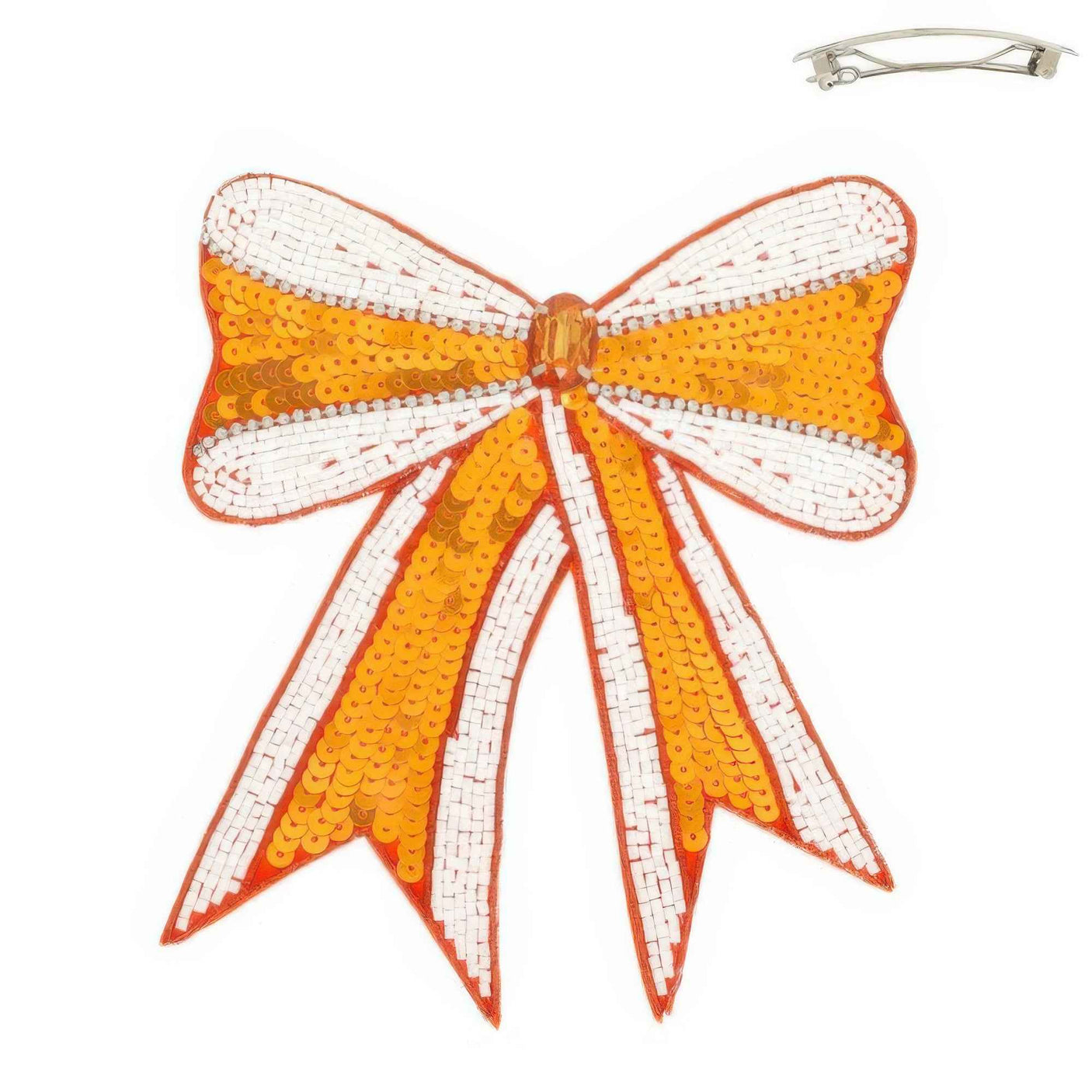 Gameday Sequin Ribbon Barrette Hair Clip