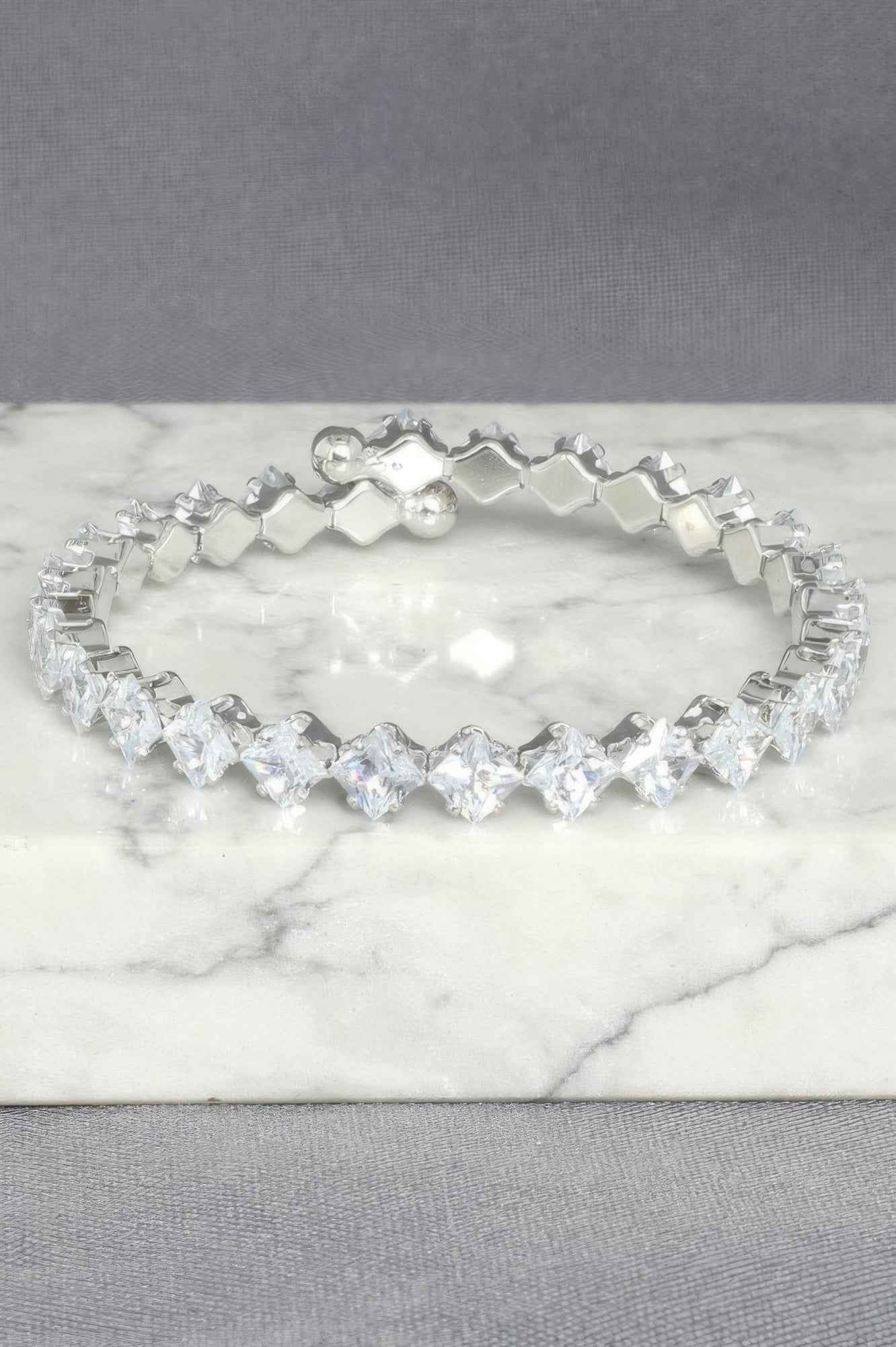 White Gold Plated Cz Tennis Bracelet