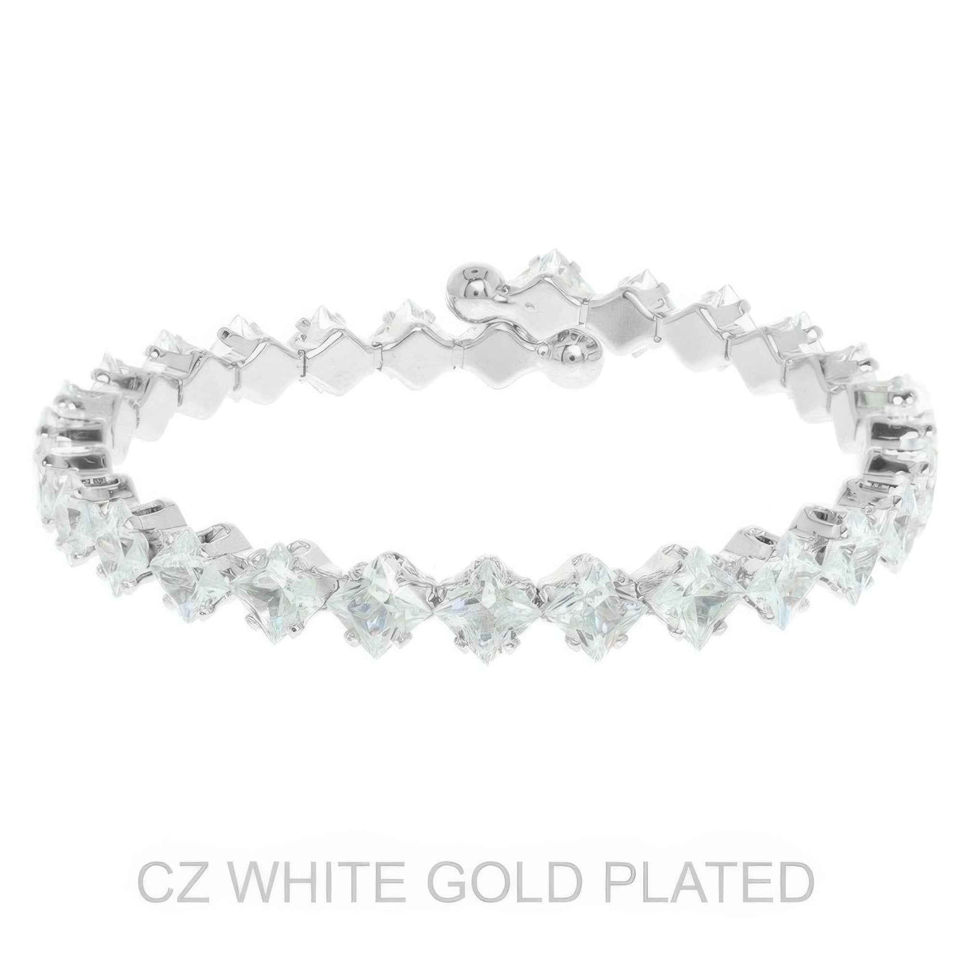 White Gold Plated Cz Tennis Bracelet