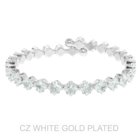 White Gold Plated Cz Tennis Bracelet