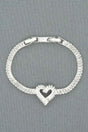 White Gold Plated Cz Heart Bracelet