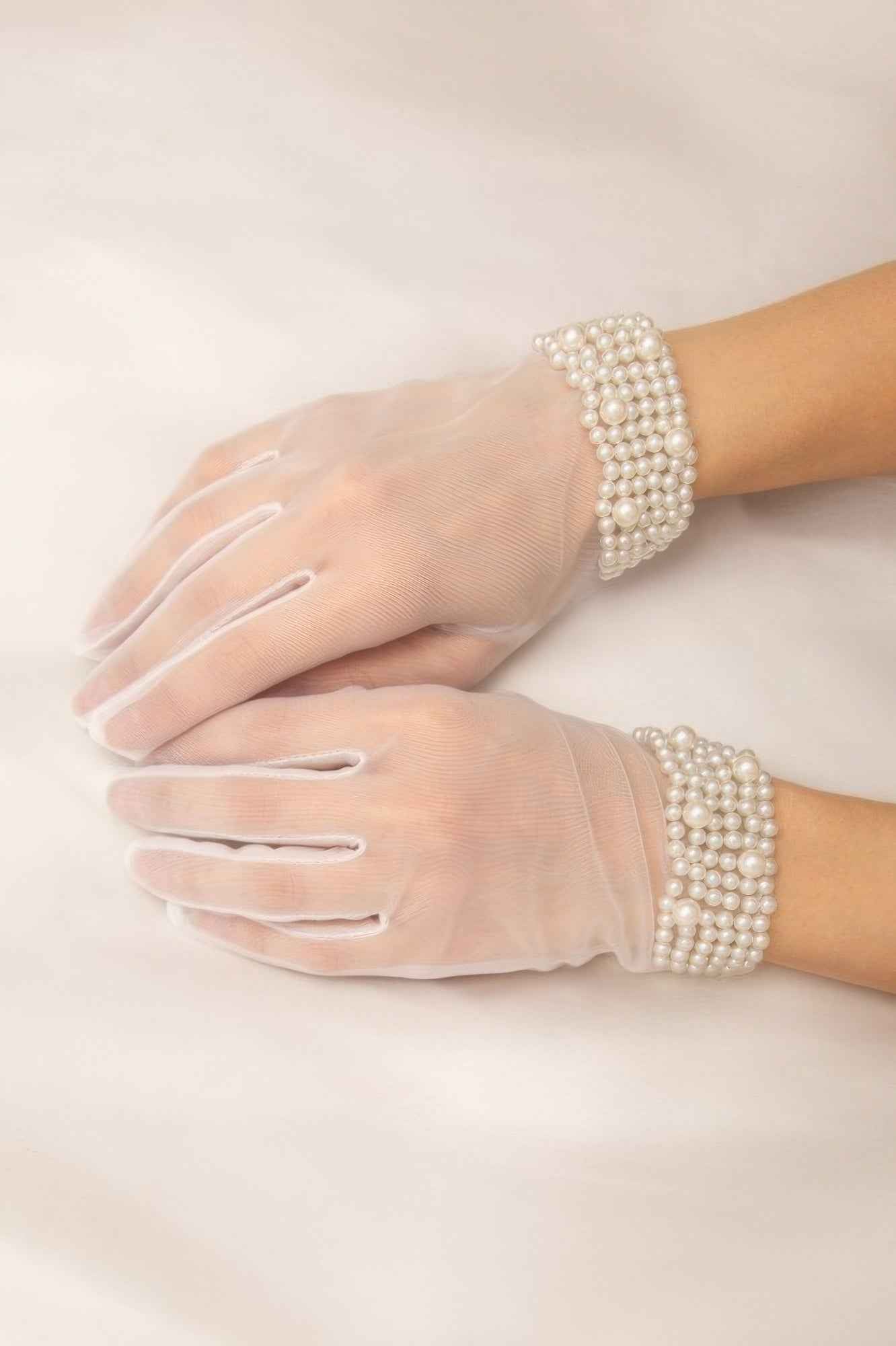 Bridal Sheer Mesh Wrist Length Gloves