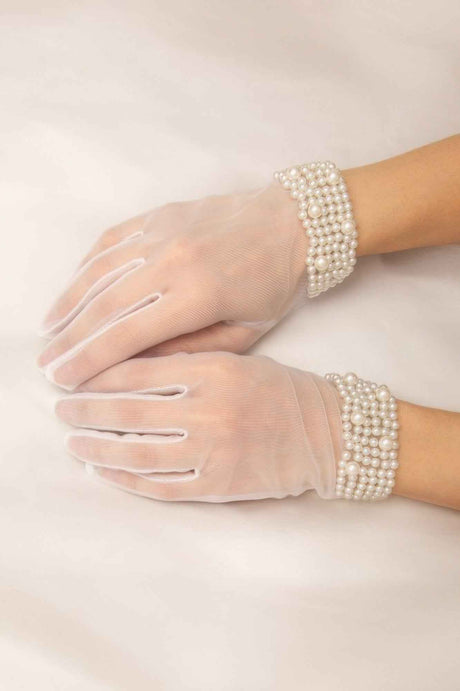 Bridal Sheer Mesh Wrist Length Gloves