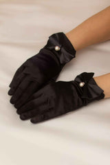 Women's Bridal Wrist Length Satin Gloves