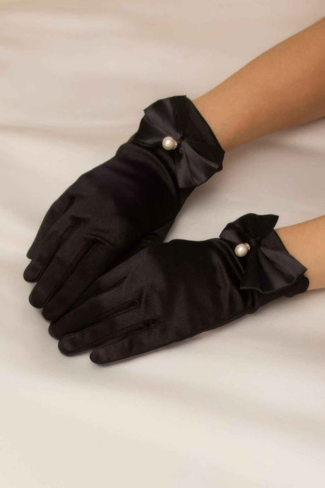 Women's Bridal Wrist Length Satin Gloves