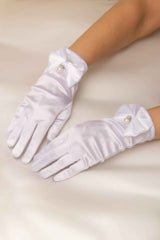 Women's Bridal Wrist Length Satin Gloves