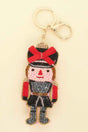 Christmas Nutcracker Seed Beaded Keychain