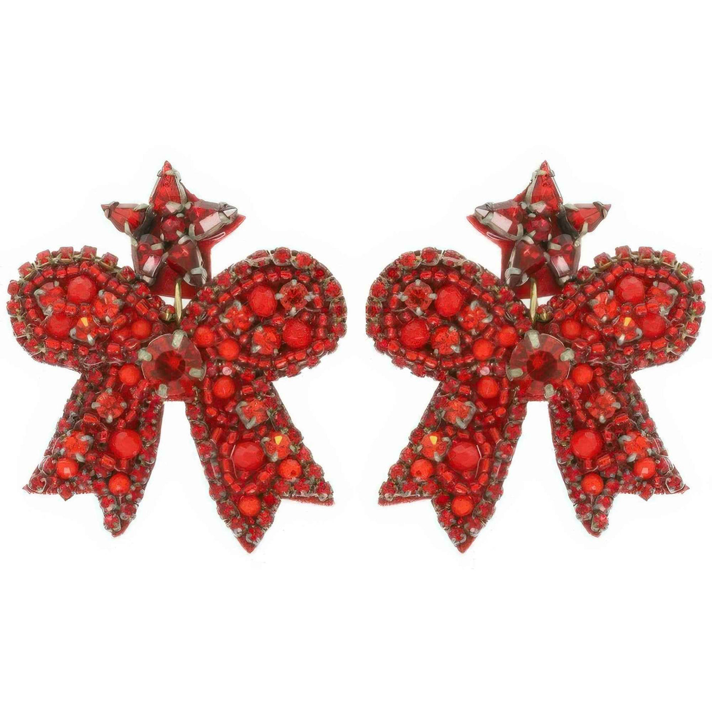 Christmas Bow Post Dangle Earrings