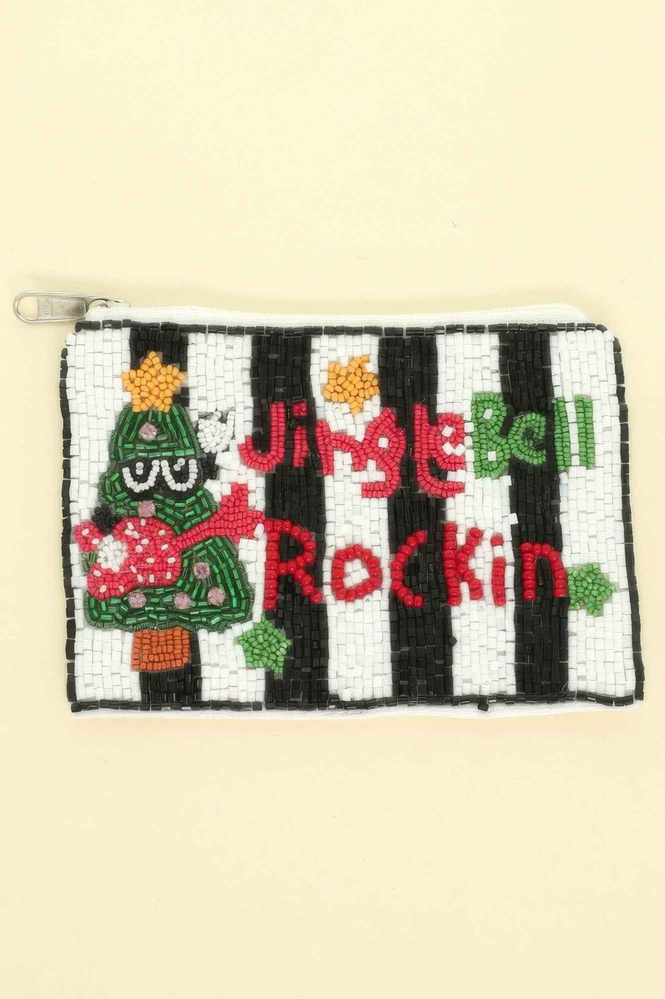 Christmas Jingle Bell Rockin Beaded Coin Bag