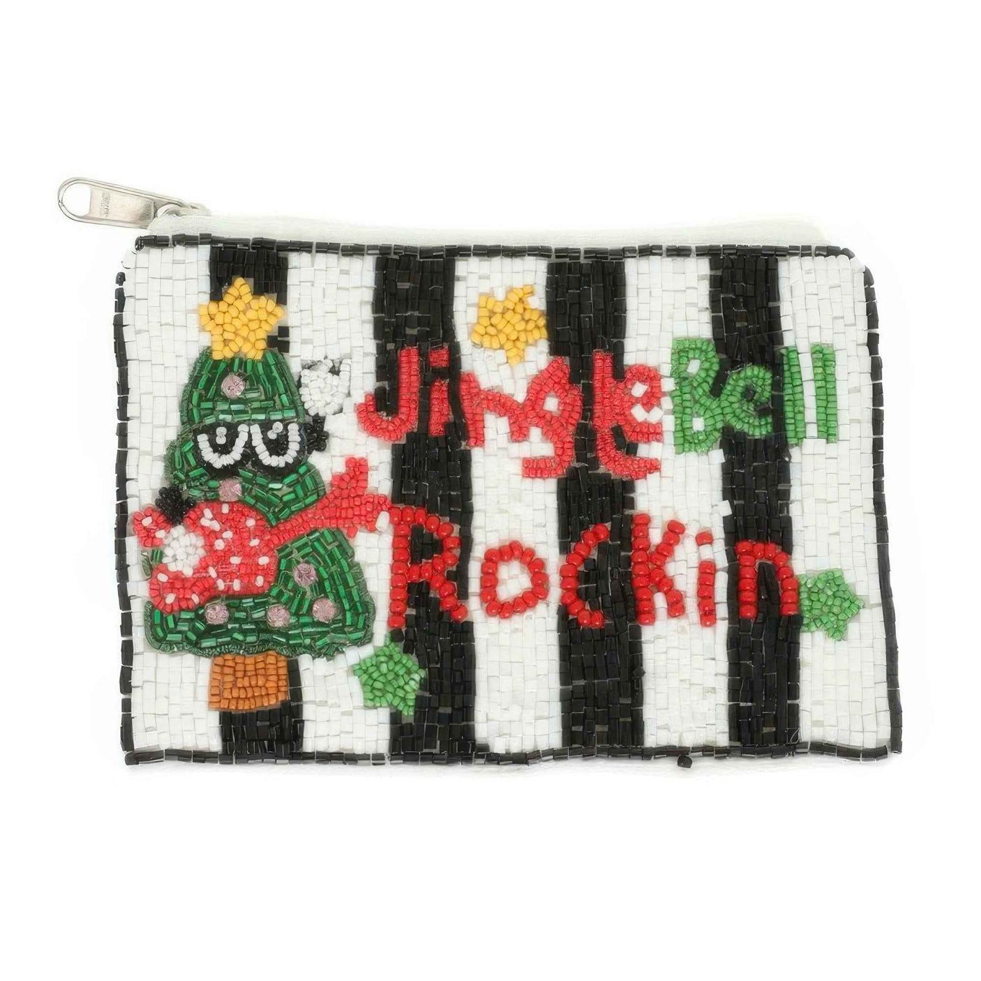 Christmas Jingle Bell Rockin Beaded Coin Bag