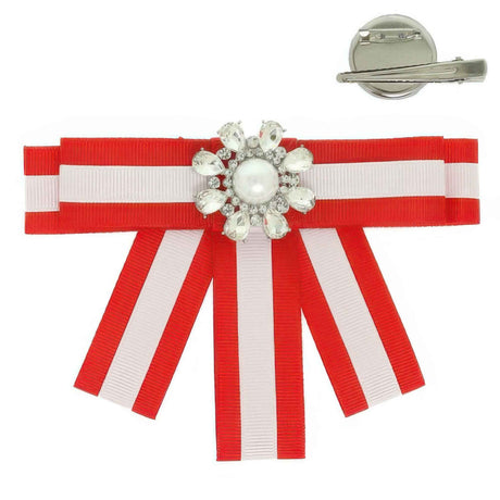 Jeweled Ribbon Hair Clip / Brooch Pin