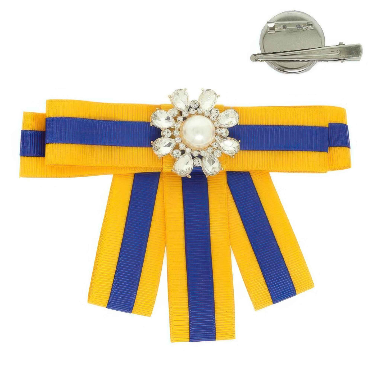 Jeweled Ribbon Hair Clip / Brooch Pin