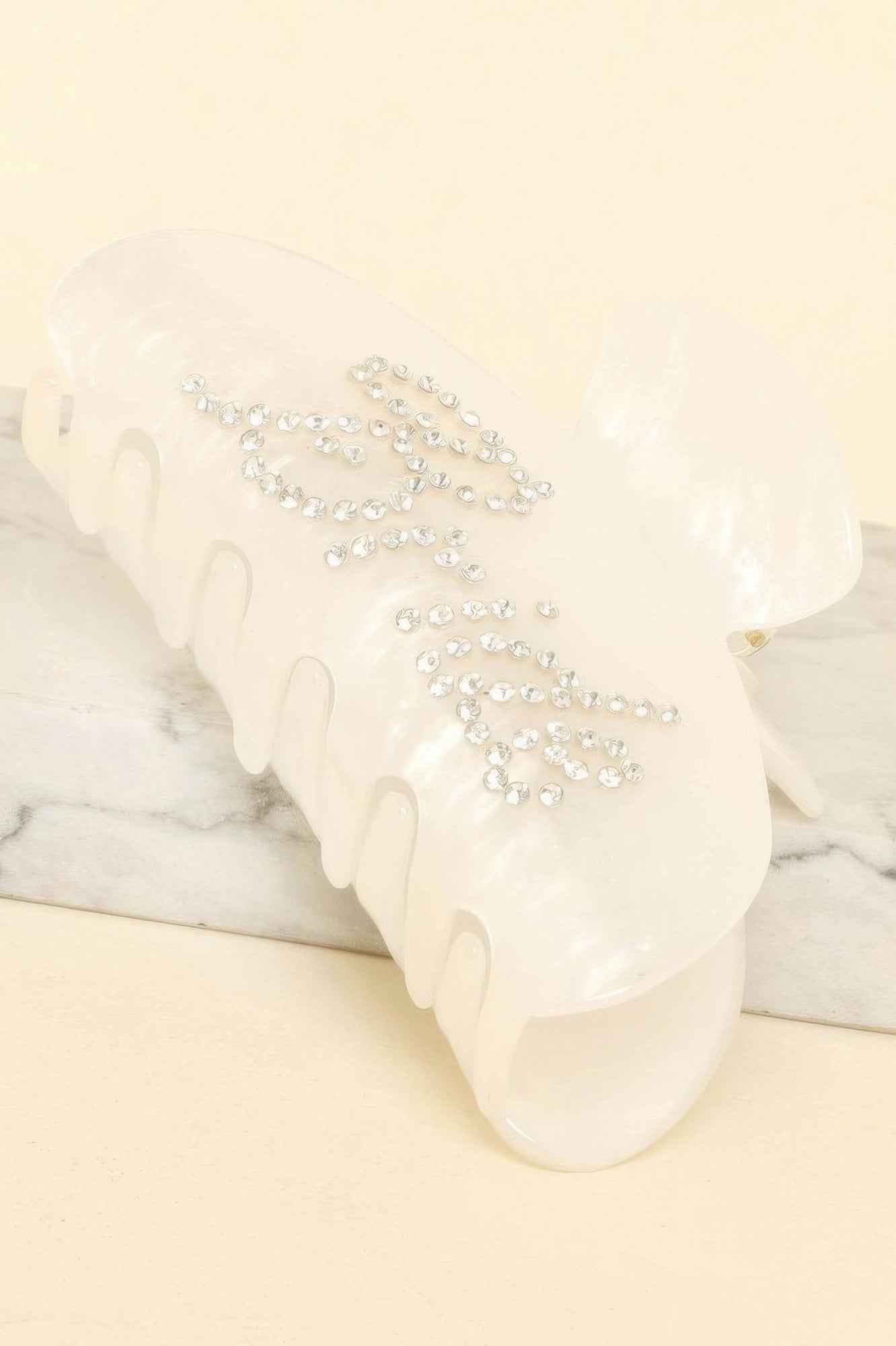 Bride White Acrylic Hair Claw Clip