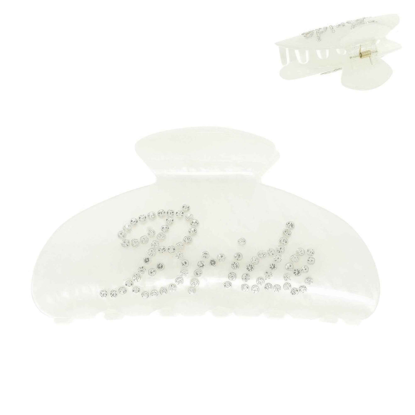 Bride White Acrylic Hair Claw Clip
