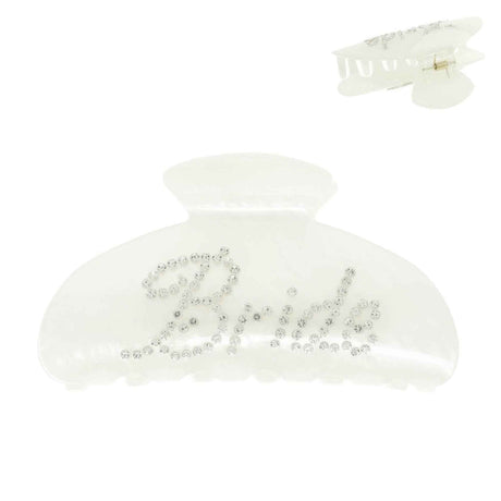 Bride White Acrylic Hair Claw Clip